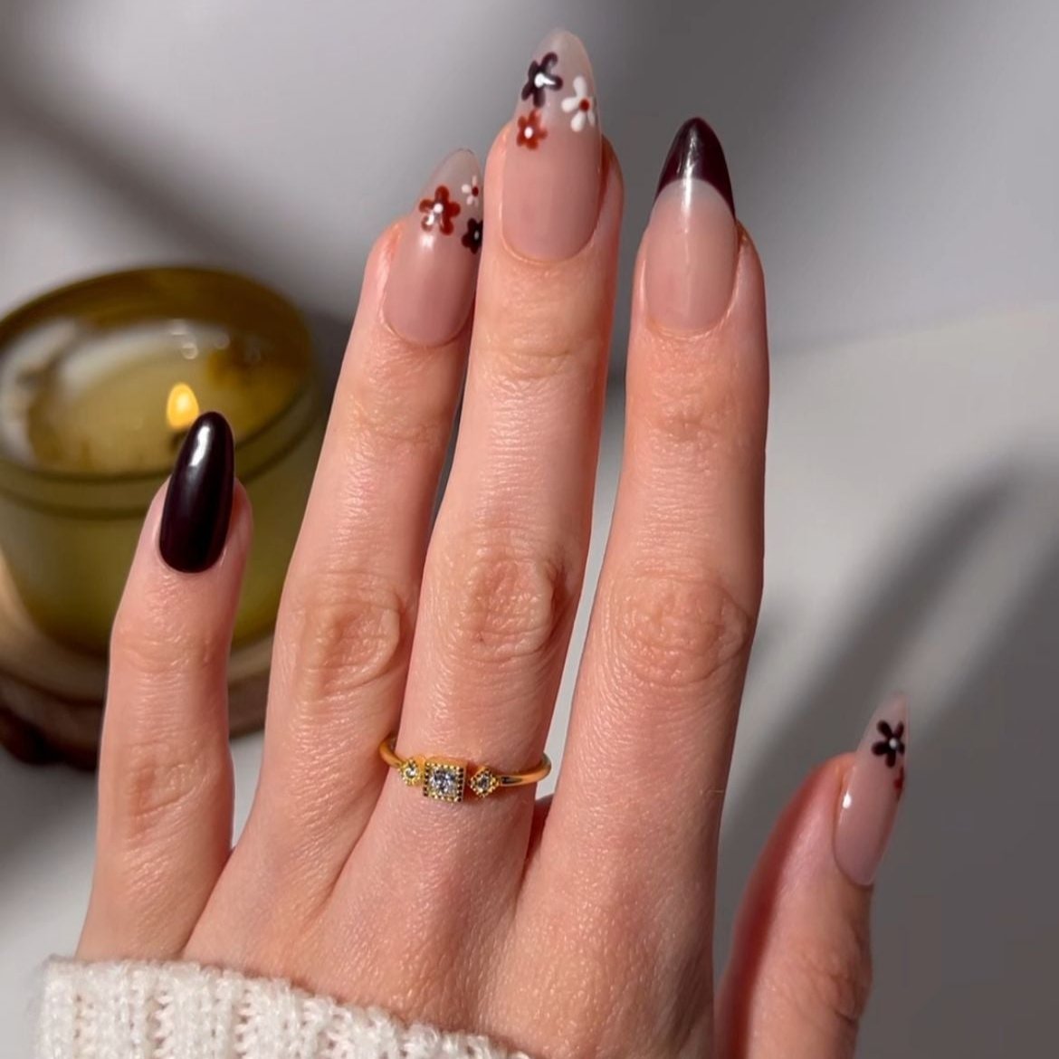 Efterårsblomster | Håndlavede press-on negle