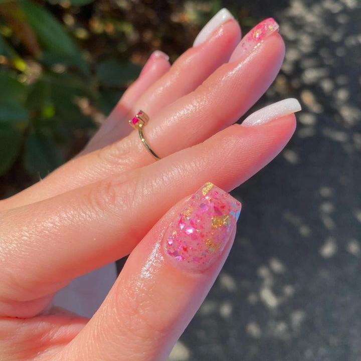 Rose and Gold dip powder